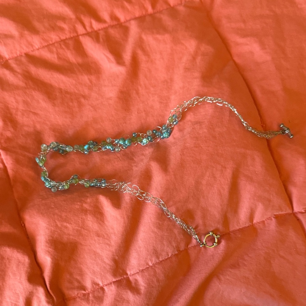 Elegant Silver and Blue Women's Necklace